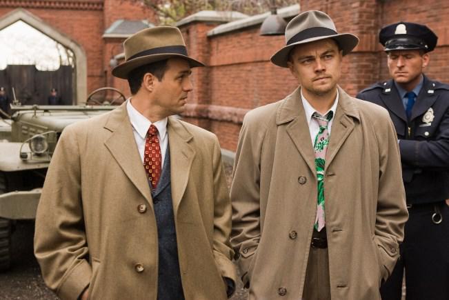 Chuck Aule (Mark Ruffalo, left) and Teddy Daniels (Leonardo DiCaprio, right) are two detectives sent from the mainland to investigate a  mysterious disappearance on an island prison for the criminally insane in the thriller ?Shutter Island.?