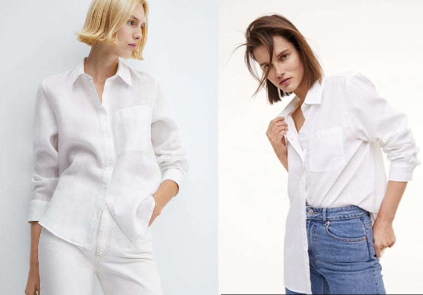 Класичні білі та однотонні жіночі сорочки